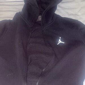 Jordan Black Hoodie with Red Logo